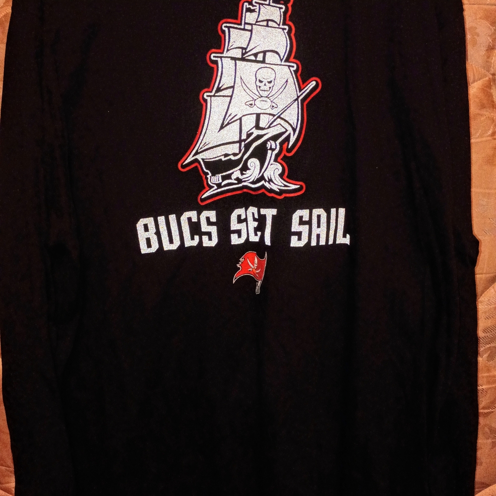 Black Long Sleeve Shirt with Pirate Ship Design